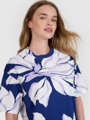 4F T-shirt oversize z nadrukiem damski - multikolor S. T-shirty 4f, s, bez wzorów, z bawełny, klasyczne, bez kołnierzyka, bez ramiączek. W wyprzedaży za 49.99 zł.