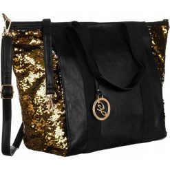 Shopperka czarna zdobiona cekinami Gallantry F5099 BLACK. Czarne torebki klasyczne GALLANTRY, z aplikacjami, ze skóry ekologicznej, zdobione, bez dodatków. Za 89.99 zł.
