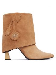 KARL LAGERFELD Botki Debutante KL32047 Brązowy jasny. Brązowe botki KARL LAGERFELD, bez wzorów, ze skóry, bez obcasa, na słupku, bez zapięcia. Za 1,164.00 zł.