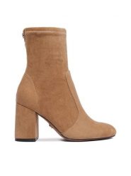 Nine West Botki CEO-C6031-1 Beżowy. Brązowe botki Nine West, bez wzorów, z materiału, bez obcasa, na słupku, bez zapięcia. Za 279.99 zł.