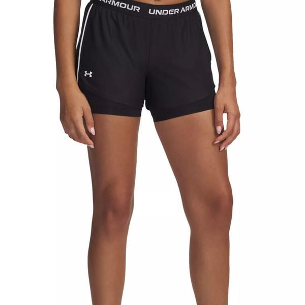 Spodenki 2W1 Under Armor Tech Play Up Spodenki Dorosłych. Czarne szorty sportowe Under Armour, bez wzorów, z dzianiny, na jogę i pilates. Za 292.99 zł.