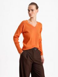 BGN Sweter w kolorze pomarańczowym rozmiar: 36. Pomarańczowe swetry BGN, bez wzorów, bez ramiączek. Za 92.21 zł.