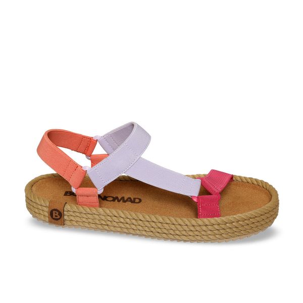 Sandały damskie plażowe MIAMI. Czerwone sandały Aulp, bez wzorów, z jeansu, boho, z otwartym noskiem, bez obcasa, na płaskiej podeszwie, bez zapięcia. Za 159.99 zł.