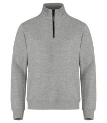 Clique Bluza ½ zip unisex z ukrytą kieszenią zapinaną na zamek – grey melange. Szare bluzy CLIQUE, l, bez wzorów, z bawełny, bez kaptura. Za 219.96 zł.