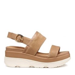 Sandały Geox. Brązowe sandały Geox, bez wzorów, bez obcasa, na płaskiej podeszwie, bez zapięcia. Za 459.99 zł.