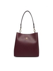 Tommy Hilfiger Torebka Th Icon Shoulder Bag Mono AW0AW19000 Bordowy. Czerwone torebki klasyczne Tommy Hilfiger, bez wzorów, ze skóry, bez dodatków. Za 649.99 zł.