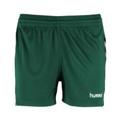 Spodenki damskie sportowe Hummel Authentic Charge Poly Shorts. Zielone szorty sportowe Hummel, bez wzorów, na fitness i siłownię. Za 49.00 zł.