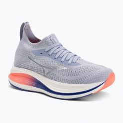Buty do biegania damskie Mizuno Neo Zen icelandic blue/silver/striking coral. Niebieskie buty do biegania Mizuno, bez wzorów, z gumy, bez zapięcia, do biegania. Za 419.99 zł.