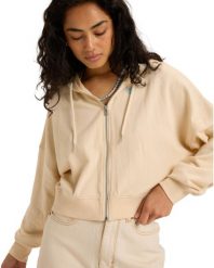 Bluza na zamek dla Kobiety NEVER BETTER Beżowy. Brązowe bluzy z kapturem Roxy, m, bez wzorów, z bawełny, z kapturem. Za 299.99 zł.