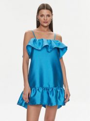 Silvian Heach Sukienka koktajlowa Vestito Corto GPP24396VE Niebieski Regular Fit. Niebieskie sukienki Silvian Heach, bez wzorów, z syntetyku, wizytowe, bez kołnierzyka, bez ramiączek. Za 539.99 zł.