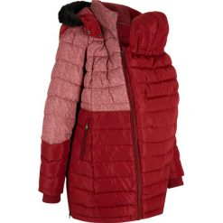 Płaszcz ciążowy z wstawką na nosidełko niemowlęce, z nadrukiem. Czarne płaszcze bonprix, bez wzorów, klasyczne, bez kaptura. Za 319.99 zł.