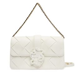 Torebka Just Cavalli. Białe kopertówki Just Cavalli, bez wzorów, wizytowe, bez dodatków. Za 829.99 zł.