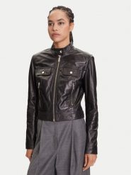 Marciano Guess Kurtka skórzana 5YGL09 7345A Czarny Regular Fit. Czarne kurtki Marciano Guess, z aplikacjami, ze skóry, bez kaptura. Za 1,389.00 zł.
