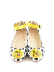 Goby Baleriny w kolorze biało-czarno-żółtym rozmiar: 35. Białe baleriny Goby, bez wzorów, z materiału, bez obcasa, bez zapięcia. Za 165.99 zł.