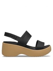 Crocs Sandały Brooklyn Sky Sandal 212250 Czarny. Czarne sandały Crocs, bez wzorów, z tworzywa sztucznego, bez obcasa, na koturnie, bez zapięcia. Za 249.99 zł.