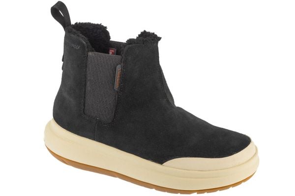 Buty zimowe damskie, Marquette Thermo Pull On WP. Czarne buty trekkingowe Merrell, bez wzorów, z materiału, bez zapięcia, trekkingowe. Za 499.99 zł.