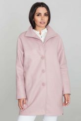 Różowy Przejściowy Płaszcz z Wysokim Kołnierzem. Czerwone płaszcze Figl, l, bez wzorów, z materiału, bez kaptura. Za 369.00 zł.