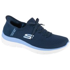 Buty sportowe Sneakersy damskie, Slip-Ins: Summits - New Daily. Niebieskie buty sportowe lifestyle Skechers, bez wzorów, bez zapięcia, trekkingowe. Za 369.99 zł.