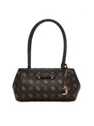 Guess Torebka Carrie Logo HWGP98 98080 Brązowy. Brązowe torebki klasyczne Guess, z aplikacjami, ze skóry, bez dodatków. Za 639.99 zł.