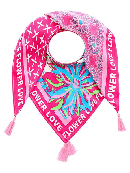 Zwillingsherz Chusta "Flower Love" ze wzorem - 130 x 130 cm rozmiar: onesize. Chusty Zwillingsherz, bez wzorów, z materiału. Za 131.43 zł.