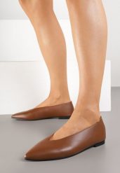 Brązowe Klasyczne Balerinki Vices ze Skórzaną Wkładką Tamelirra. Brązowe baleriny Born2be, bez wzorów, z jeansu, biznesowe, bez obcasa, bez zapięcia. Za 54.99 zł.