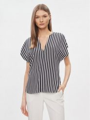 Tommy Hilfiger Bluzka WW0WW41845 Granatowy Relaxed Fit. Niebieskie bluzki Tommy Hilfiger, bez wzorów, z wiskozy, bez kołnierzyka, bez ramiączek. Za 309.99 zł.