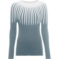 Sweter dzianinowy w paski bonprix srebrnoszaro-biały. Swetry marki INESIS. Za 119.99 zł.
