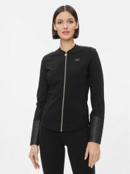 EA7 Emporio Armani Bluza 6RTM32 TJRLZ 1200 Czarny Regular Fit. Czarne bluzy EA7 Emporio Armani, s, bez wzorów, z wiskozy, bez kaptura. Za 409.99 zł.