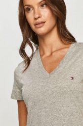 Tommy Hilfiger t-shirt. Czarne t-shirty Tommy Hilfiger, l, bez wzorów, z dzianiny, bez kołnierzyka, bez ramiączek. W wyprzedaży za 124.99 zł.