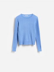 Sweter z wełną merino - niebieski. Niebieskie swetry Reserved, l, bez wzorów, z dzianiny, bez ramiączek. Za 179.99 zł.