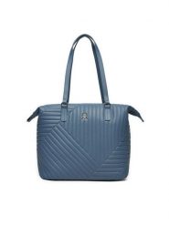 Tommy Hilfiger Torebka Poppy Reform Tote Qu AW0AW17013 Niebieski. Niebieskie torebki klasyczne Tommy Hilfiger, bez wzorów, ze skóry, bez dodatków. Za 329.99 zł.