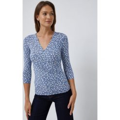Lauren Ralph Lauren bluzka damska w kwiaty. Niebieskie bluzki Lauren Ralph Lauren, l, bez wzorów, z tkaniny, bez kołnierzyka, bez ramiączek. Za 419.99 zł.