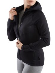 Bluza trekkingowa techniczna damska Viking Jukon Hoodie z kapturem na zamek. Czarne bluzy Viking, l, bez wzorów, z dzianiny, klasyczne, bez ramiączek, z kapturem. Za 227.00 zł.