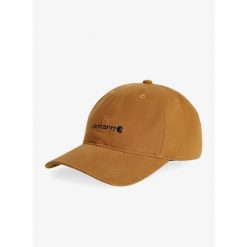 Czapka z daszkiem damska Carhartt Canvas Embroidered Graphic Cap. Brązowe czapki z daszkiem Carhartt, bez wzorów, sportowe. Za 88.99 zł.