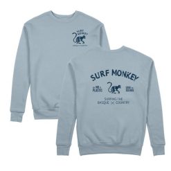 Bluza Save the Ocean – okrągły dekolt / dla dorosłych (aqua). Niebieskie bluzy z kapturem SURF MONKEY, l, bez wzorów, z bawełny, bez kaptura. Za 309.95 zł.