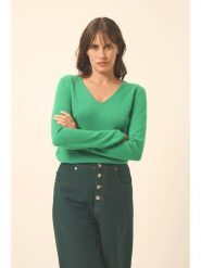 Just Cashmere Kaszmirowy sweter "Joan" w kolorze zielonym rozmiar: S. Zielone swetry Just Cashmere, s, bez wzorów, z kaszmiru, bez ramiączek. Za 297.05 zł.