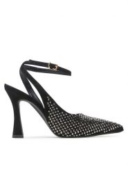 Pinko Sandały Lisette Slingback PE 23 BLKS1 100566 A0N6 Czarny. Czarne sandały Pinko, bez wzorów, ze skóry, bez obcasa, na słupku, bez zapięcia. Za 2,119.00 zł.