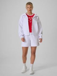 4F Spodenki dresowe damskie - białe XL. Białe szorty 4f, bez wzorów, z dresówki, sportowe. Za 129.99 zł.