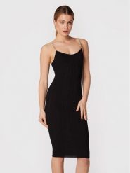 Elisabetta Franchi Sukienka koktajlowa AM-78S-27E2-V360 Czarny Slim Fit. Czarne sukienki Elisabetta Franchi, s, bez wzorów, z wiskozy, wizytowe, bez kołnierzyka, bez ramiączek. Za 1,769.00 zł.