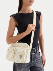 Guess Jeans Torebka CWBEO-GUESS-XC-002-09 Écru. Listonoszki Guess Jeans, z aplikacjami, z jeansu, bez dodatków. Za 199.99 zł.