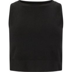 Krótkie topy damskie Athlecia Horigami. Czarne topy Athlecia, bez wzorów, sportowe, bez kołnierzyka, bez ramiączek. Za 151.50 zł.