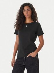 HUGO T-Shirt Deloris 50512002 Czarny Regular Fit. Czarne t-shirty Hugo, l, bez wzorów, z bawełny, bez kołnierzyka, bez ramiączek. Za 229.99 zł.