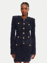 Balmain Kardigan DF0SK249KH74 Granatowy Regular Fit. Niebieskie swetry Balmain, bez wzorów, z syntetyku, bez ramiączek. Za 9,269.00 zł.