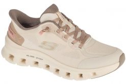 Buty sportowe Sneakersy damskie, Slip-Ins: Glide-Step Pro - Pure Motion. Brązowe buty treningowe Skechers, bez wzorów, z materiału, przed kostkę, bez zapięcia, trekkingowe. Za 499.99 zł.