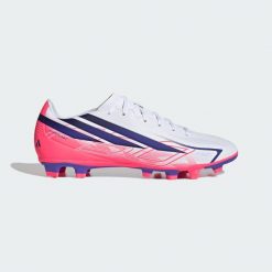 Buty piłkarskie na twardą i mieszaną nawierzchnię F50 Hyperfast Club. Białe buty treningowe adidas, bez wzorów, z materiału, bez zapięcia, do biegania. Za 259.00 zł.