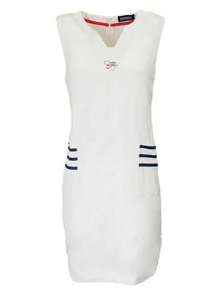 Hublot Mode Marine Sukienka w kolorze białym rozmiar: S. Białe sukienki Hublot Mode Marine, na co dzień, s, bez wzorów, marine, bez kołnierzyka, bez ramiączek, midi, proste. Za 169.45 zł.