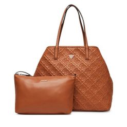 Torebka Guess. Brązowe shopper bag Guess, z aplikacjami, bez dodatków. Za 679.99 zł.