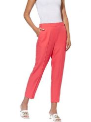 Heine Spodnie w kolorze czerwonym rozmiar: 38. Czerwone spodnie materiałowe Heine, bez wzorów, z materiału. Za 52.42 zł.