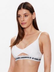 KARL LAGERFELD Biustonosz braletka Peephole Logo 211W2101 Biały. Białe biustonosze KARL LAGERFELD, bez wzorów, z lyocellu. Za 129.99 zł.