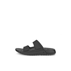 Kobiece klapki na koturnie Ecco Cozmo Strap. Czarne klapki ECCO, bez wzorów, z materiału, bez obcasa, na koturnie, bez zapięcia. Za 425.35 zł.